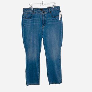 NWT TALBOTS WOMAN'S 16W PLUS Straight Leg Denim Jeans High Waist Full Length